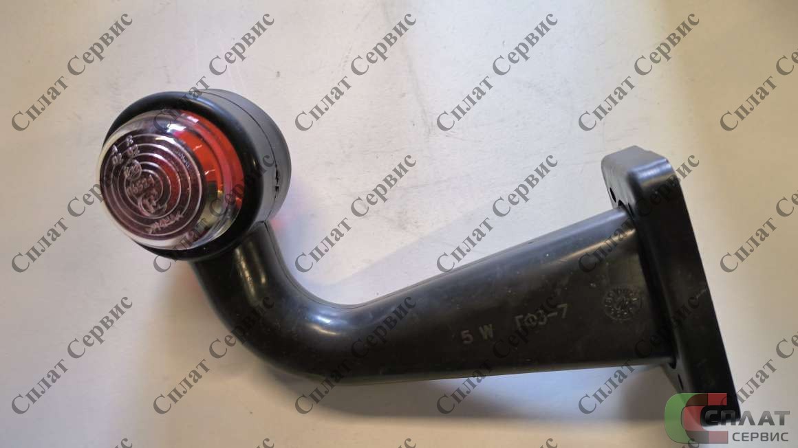 Фонарь габаритный красный/белый ( изгиб 90 градусов) длинный Б/Л ЕВРОСВЕТ 