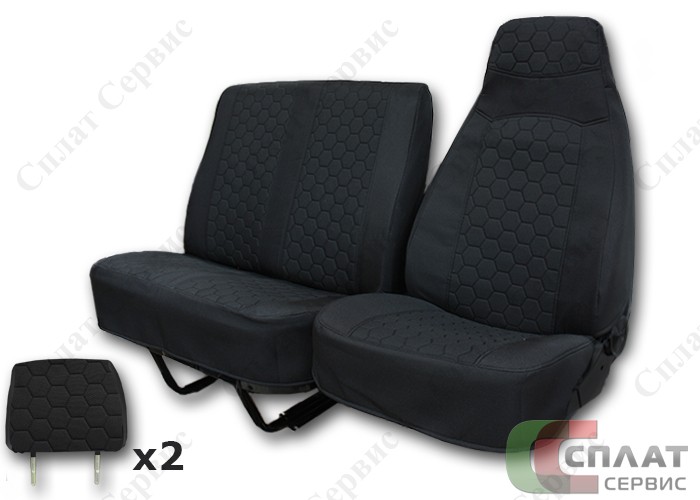 // Чехлы автомобильные 3302 3-х местные (жаккард) цв. темно-серый (с анатом. поддержкой) 