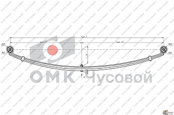 Рессора ГАЗ-3302 задняя с сайлентбл. (3-лист)