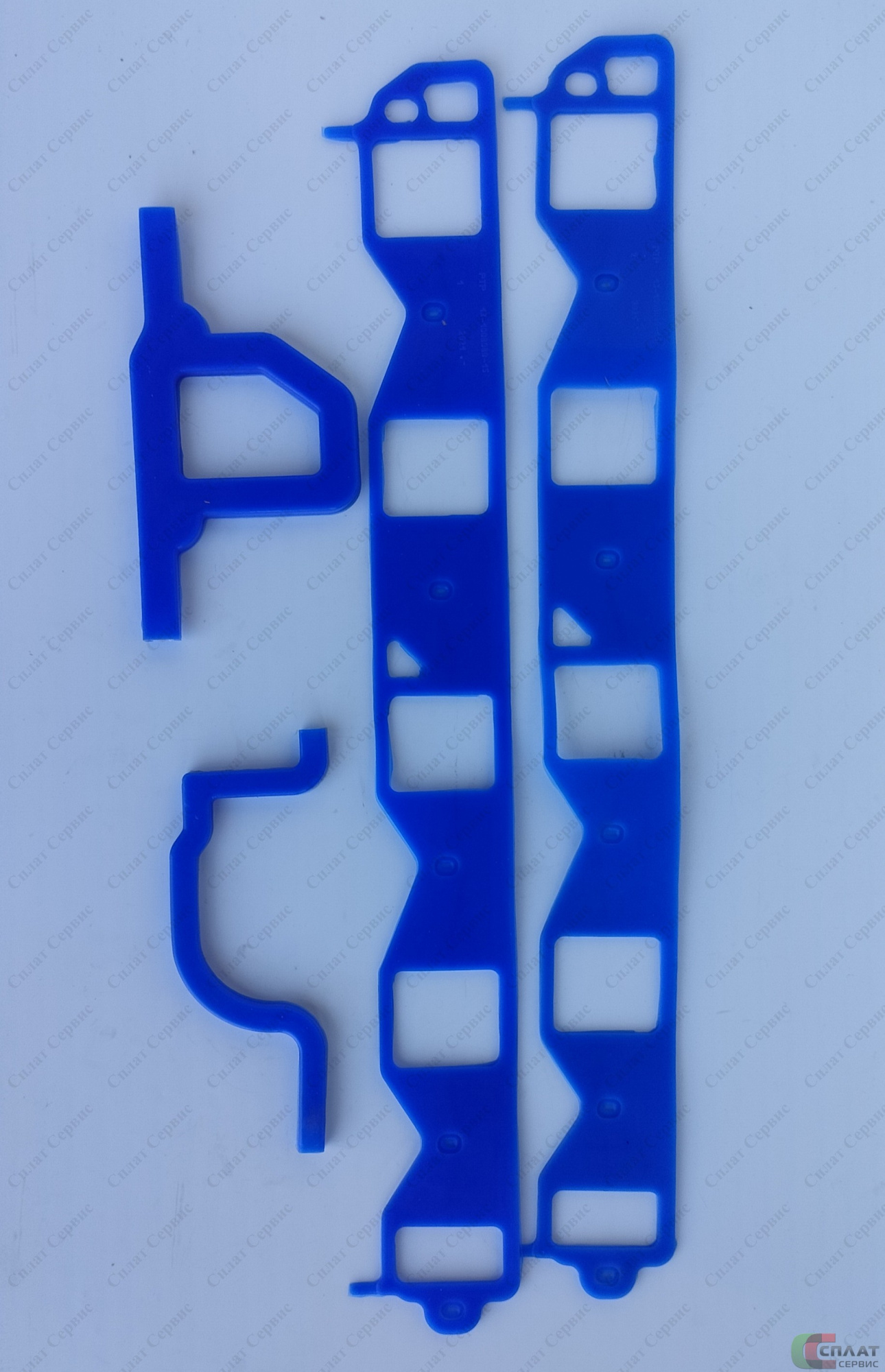 Комплект прокладок под впускной коллектор ( паук ) дв.ЗМЗ 511 (синий силикон) (к-т 4 шт.)