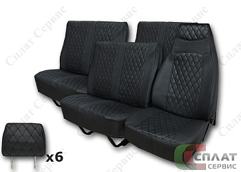 Чехлы автомобильные ГАЗ-2705, 2752 (Соболь) КОМБИ 7 мест (кт.велюр)